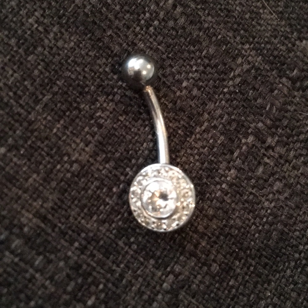 CZ belly button ring